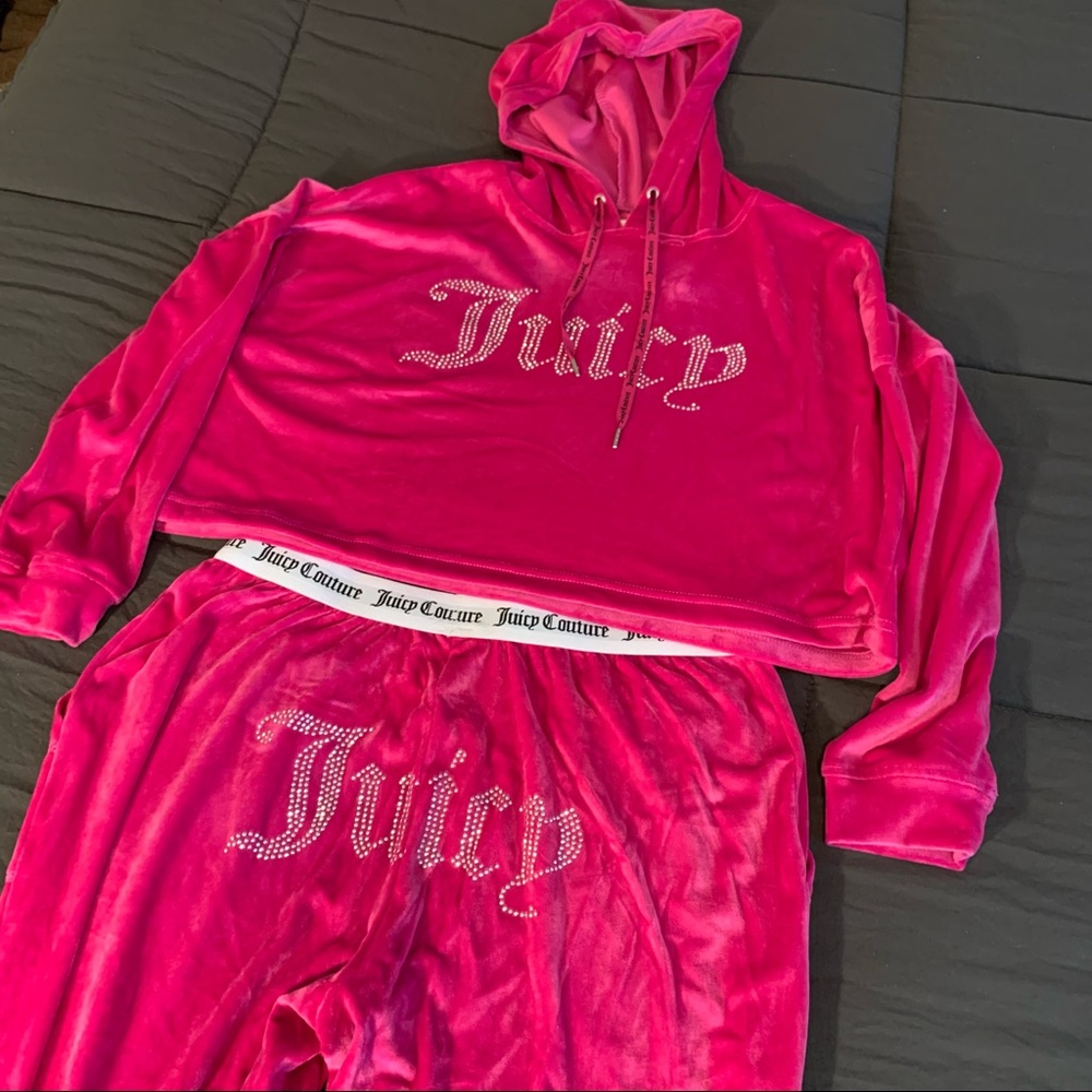 Juicy couture pink velour tracksuit set